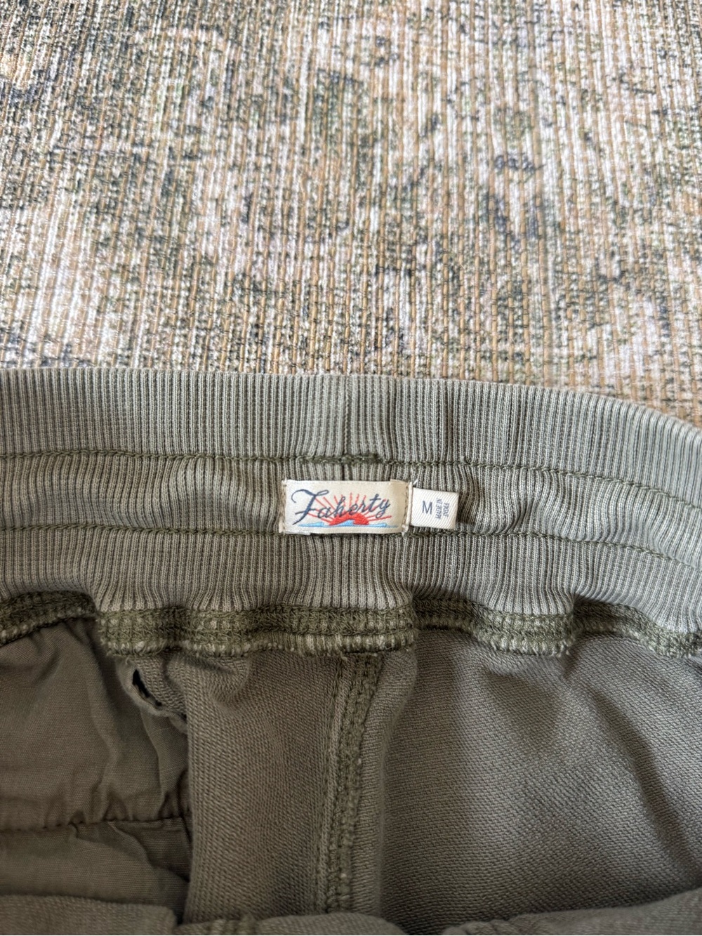 Faherty Olive Green Whitewater Jogger Sweatpants Loungewear Coastal Medium - Picture 4 of 6